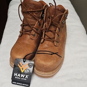 Men’s Brown Work Boots - Rugged Leather Lace-Up